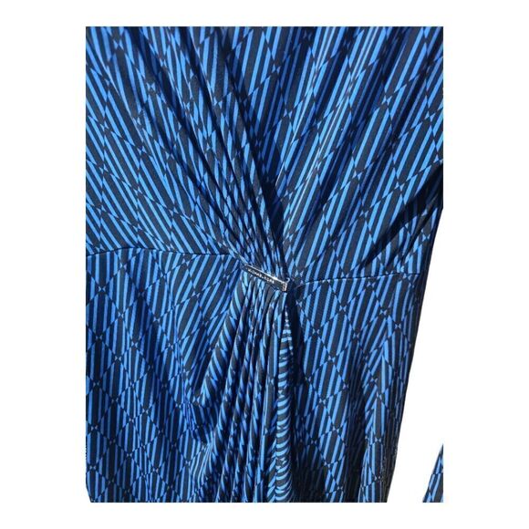 MICHAEL KORS Blue Black Wrap Dress - Size Medium - Picture 6 of 10